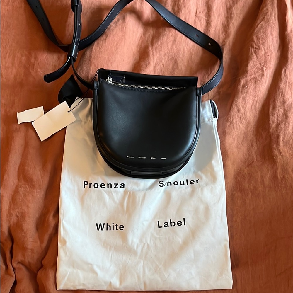 Proenza Schouler Black Crossbody Bag with Saddle Design